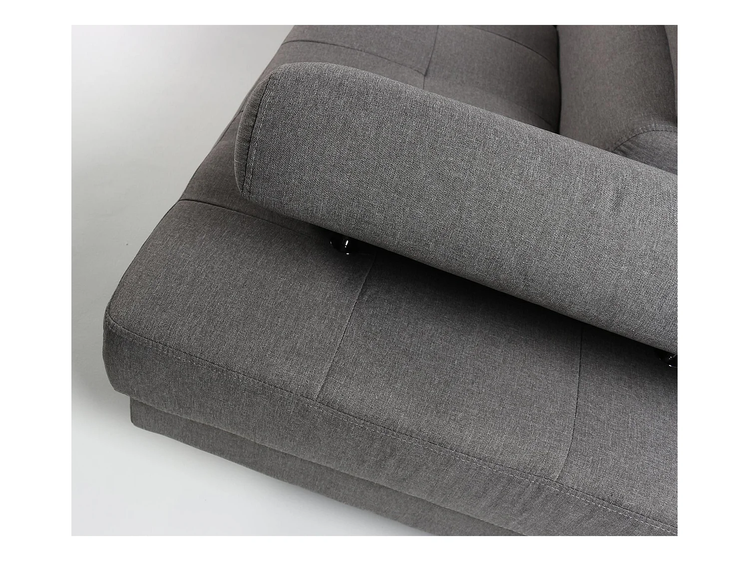 Canapé d'Angle Gauche en Tissu "Têtière" 260cm Gris