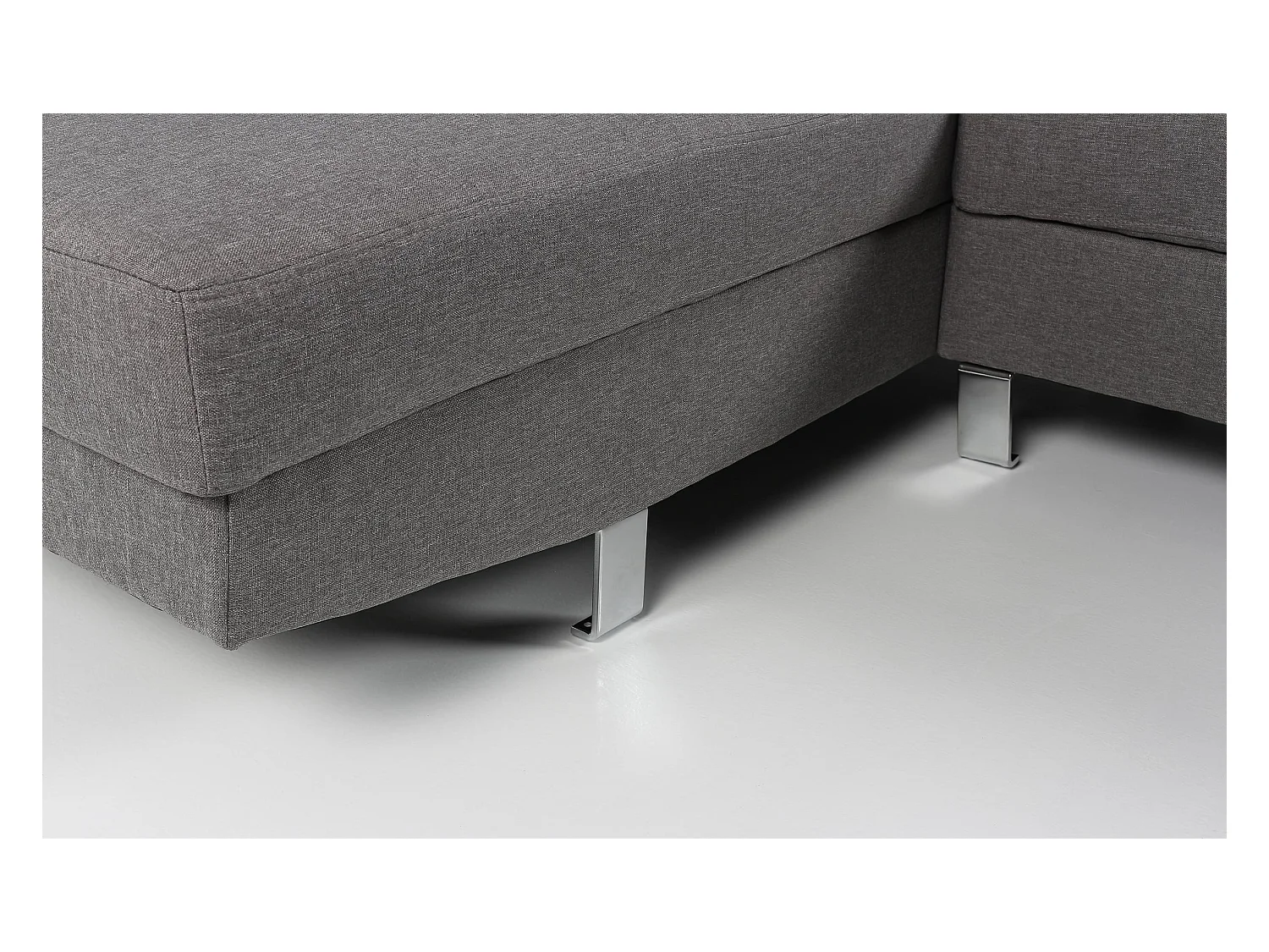 Canapé d'Angle Gauche en Tissu "Têtière" 260cm Gris