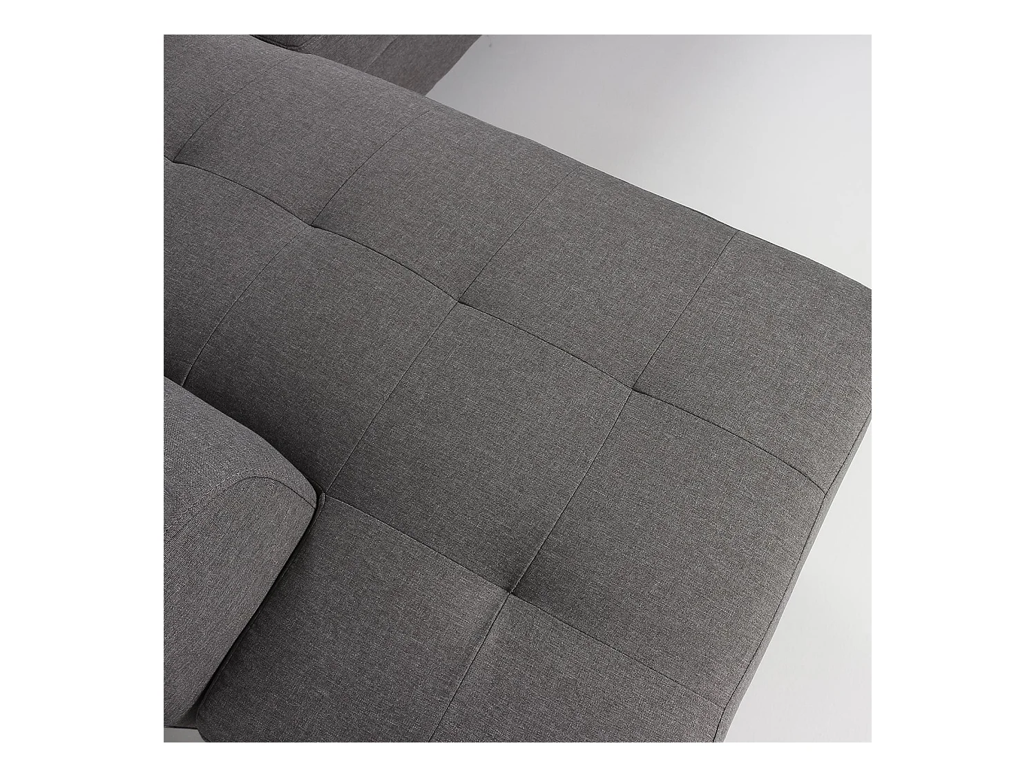 Canapé d'Angle Gauche en Tissu "Têtière" 260cm Gris