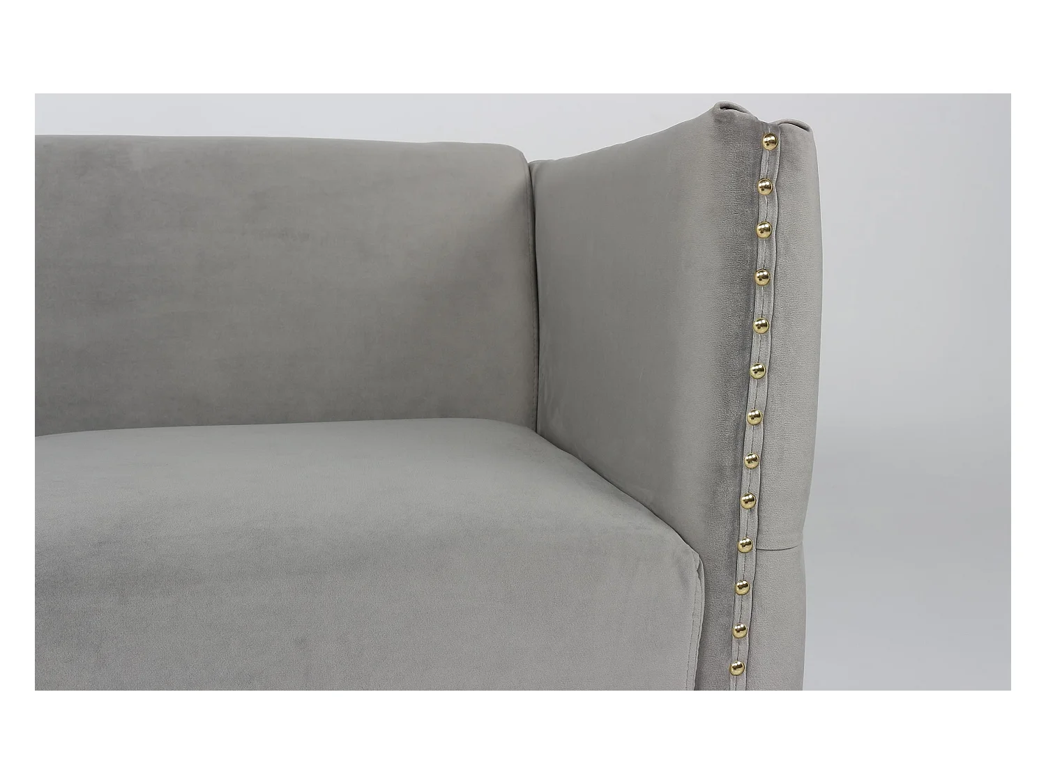 Divano a 3 posti Joshua in velluto argento