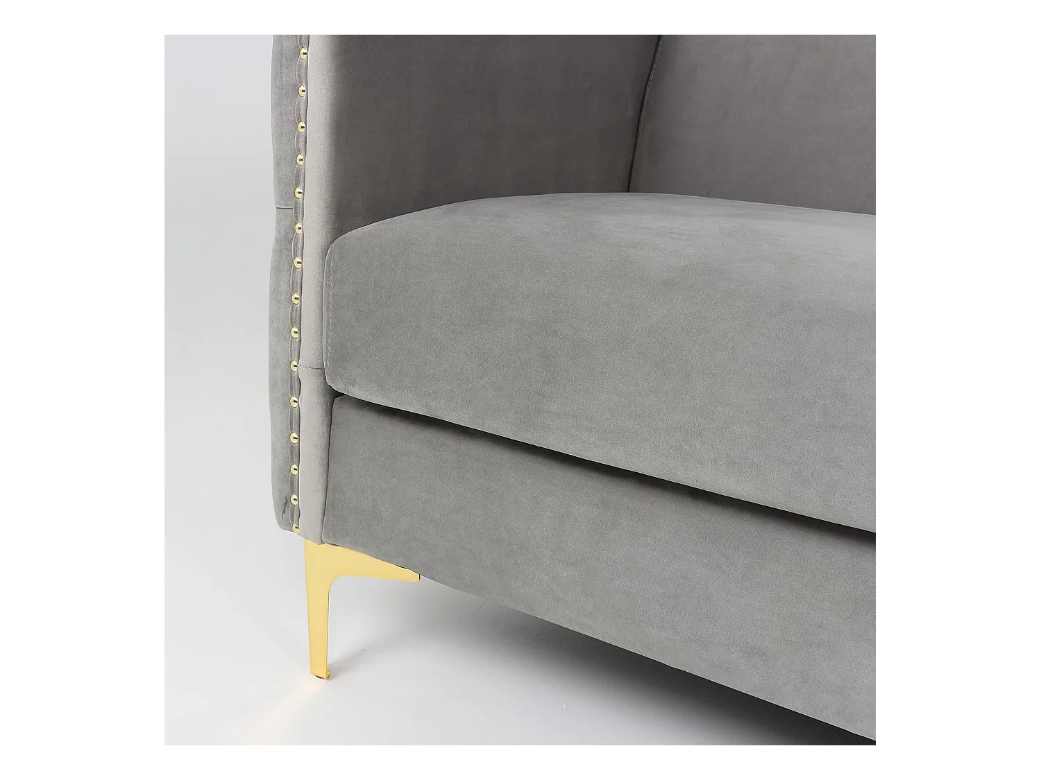 Divano a 3 posti Joshua in velluto argento