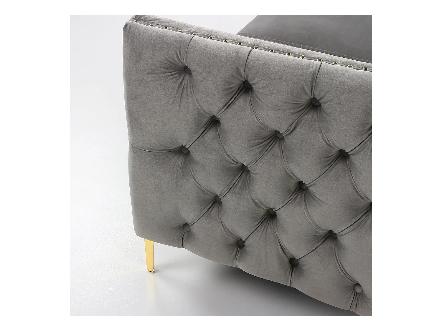 Divano a 3 posti Joshua in velluto argento