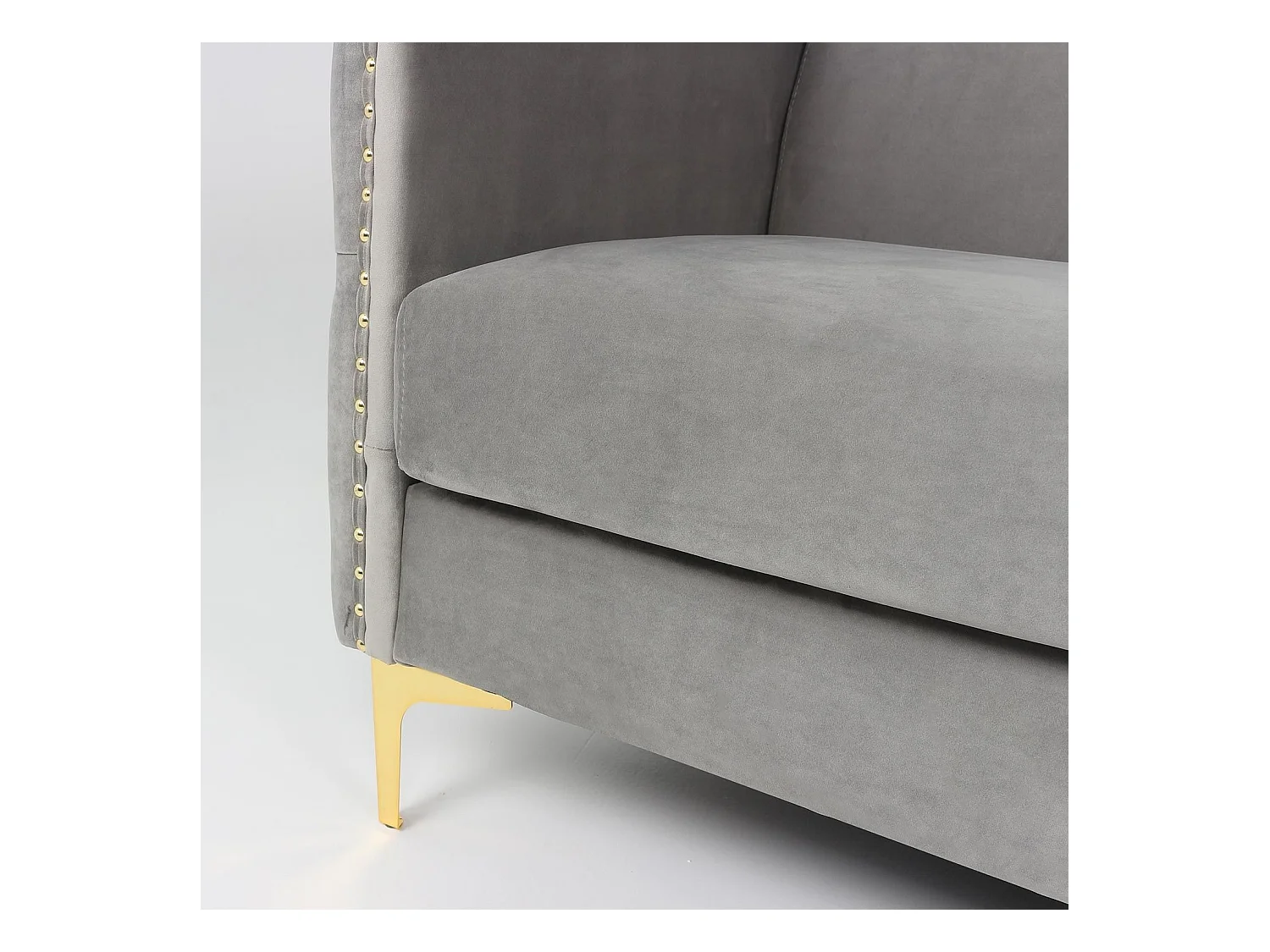 Divano a 3 posti Joshua in velluto argento