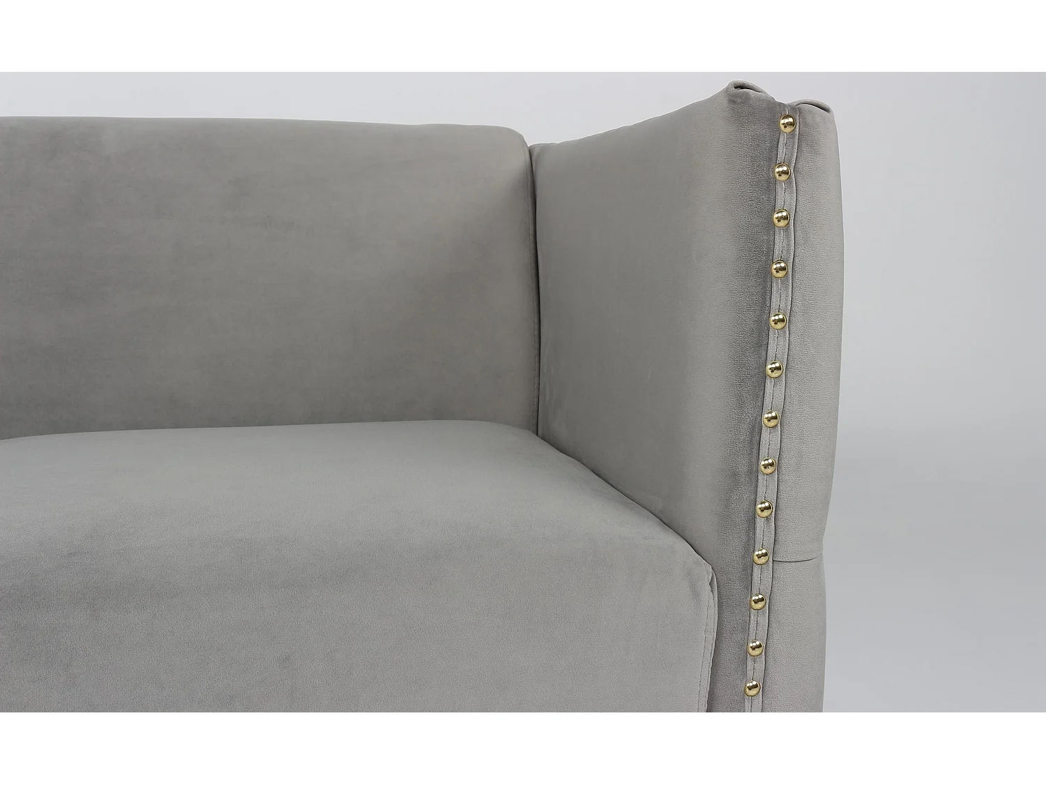 Samtsofa Silber 3-Sitzer Elegantes Design Goldene Beine