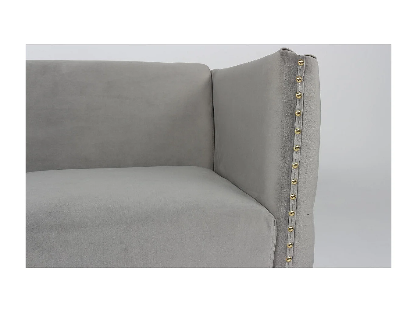 Samtsofa Silber 3-Sitzer Elegantes Design Goldene Beine