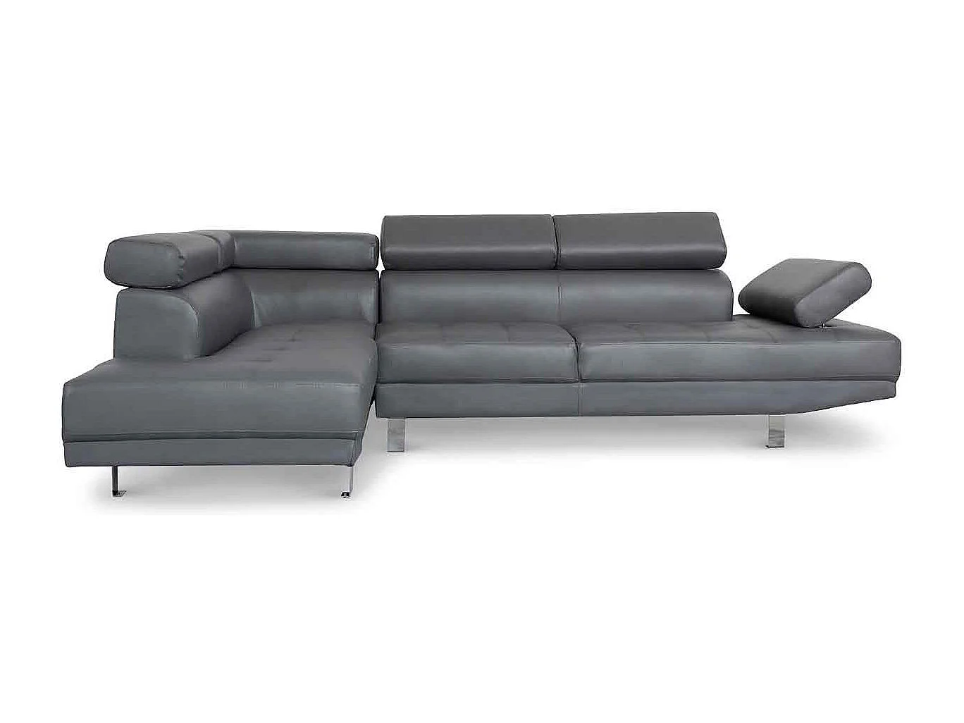 Canapé 5 Places "Como" 260cm Gris Angle Gauche