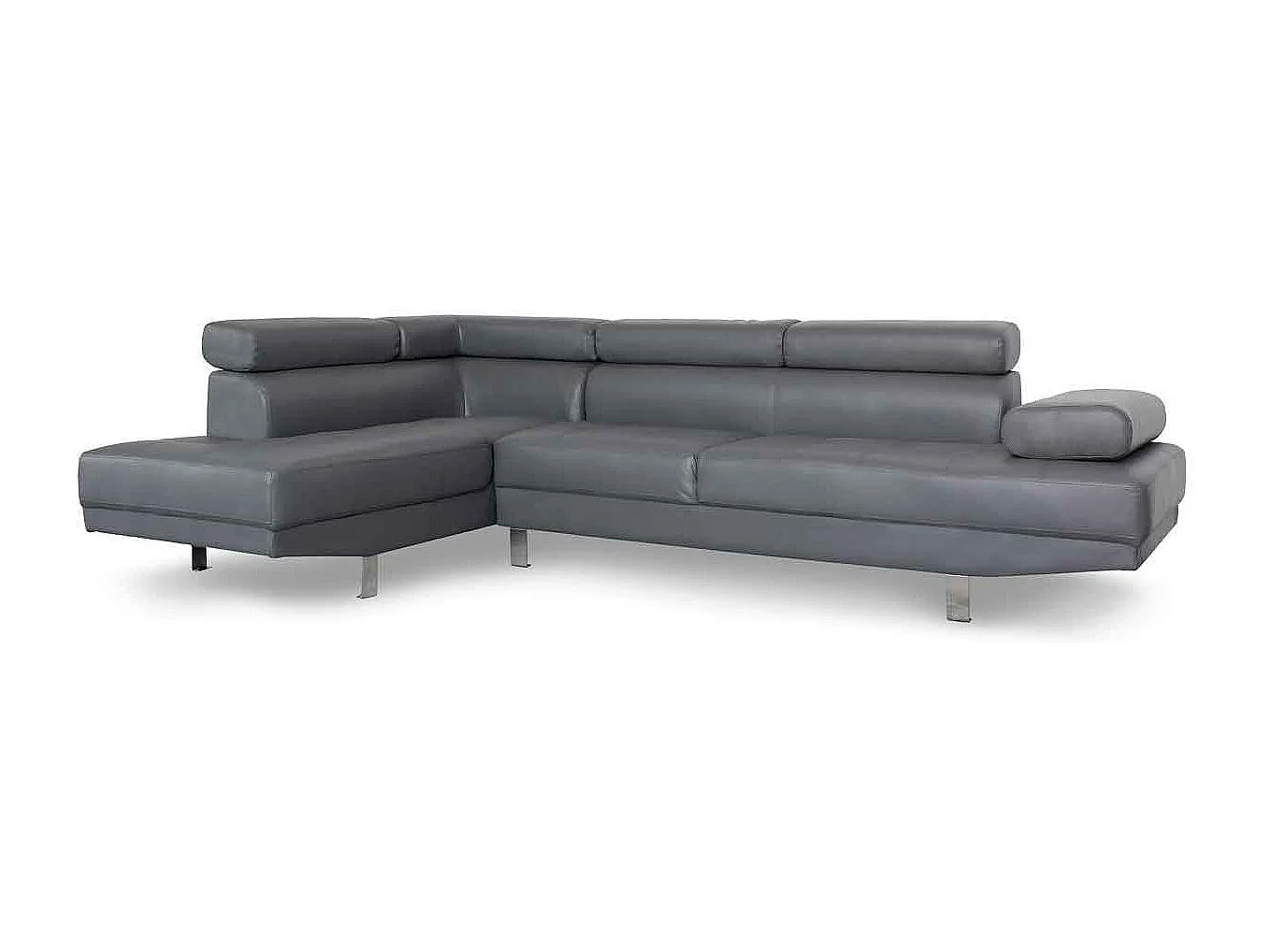 Canapé 5 Places "Como" 260cm Gris Angle Gauche