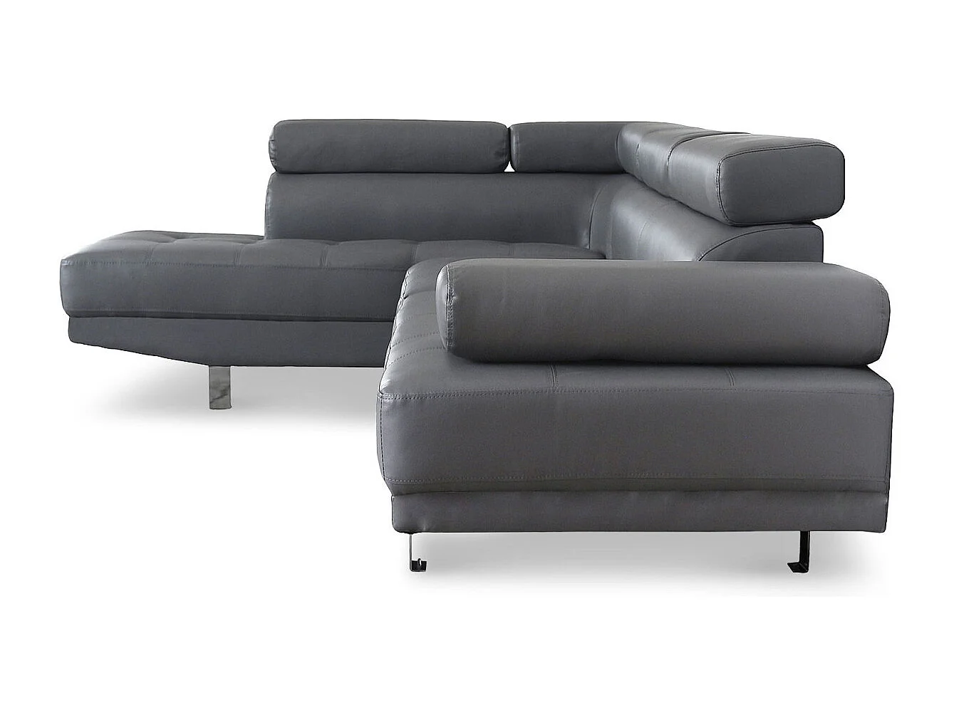 Canapé 5 Places "Como" 260cm Gris Angle Gauche