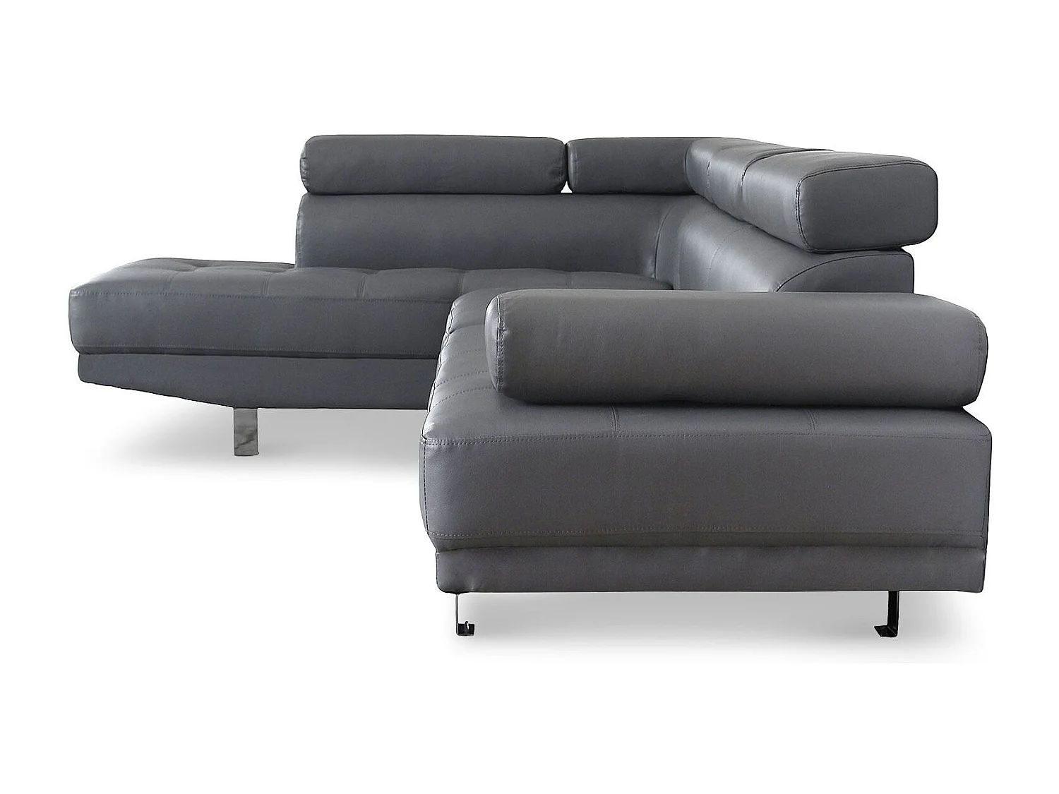 Canapé 5 Places "Como" 260cm Gris Angle Gauche