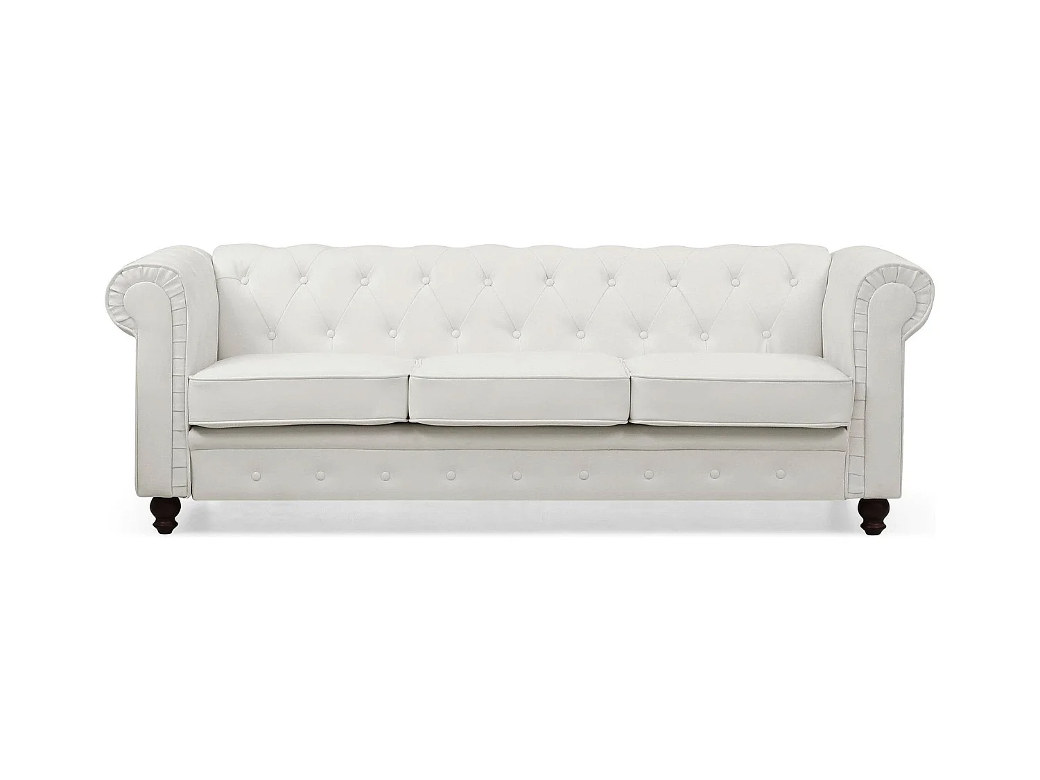 Canapé 3 Places "Chesterfield" 209cm Blanc