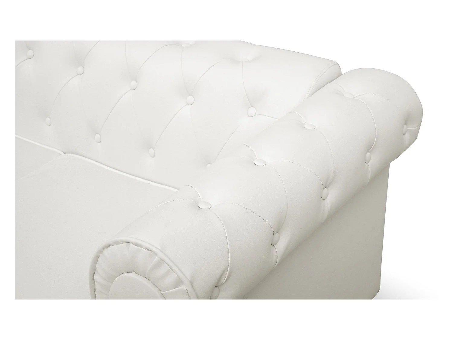 Canapé 3 Places "Chesterfield" 209cm Blanc