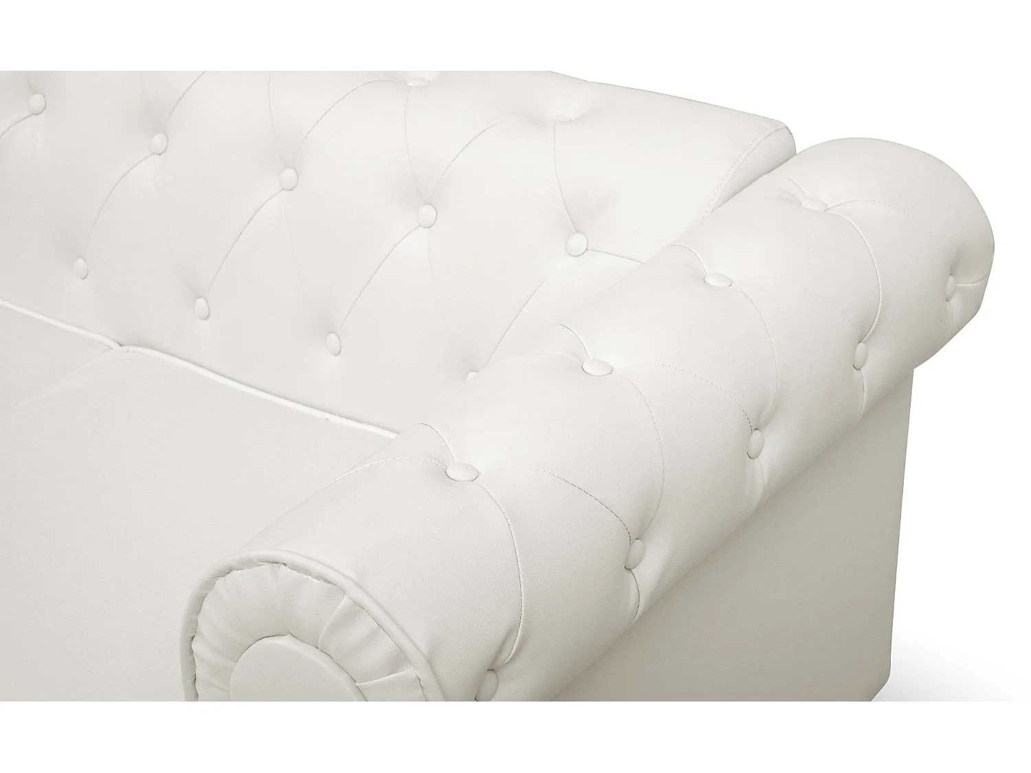 Canapé 3 Places "Chesterfield" 209cm Blanc