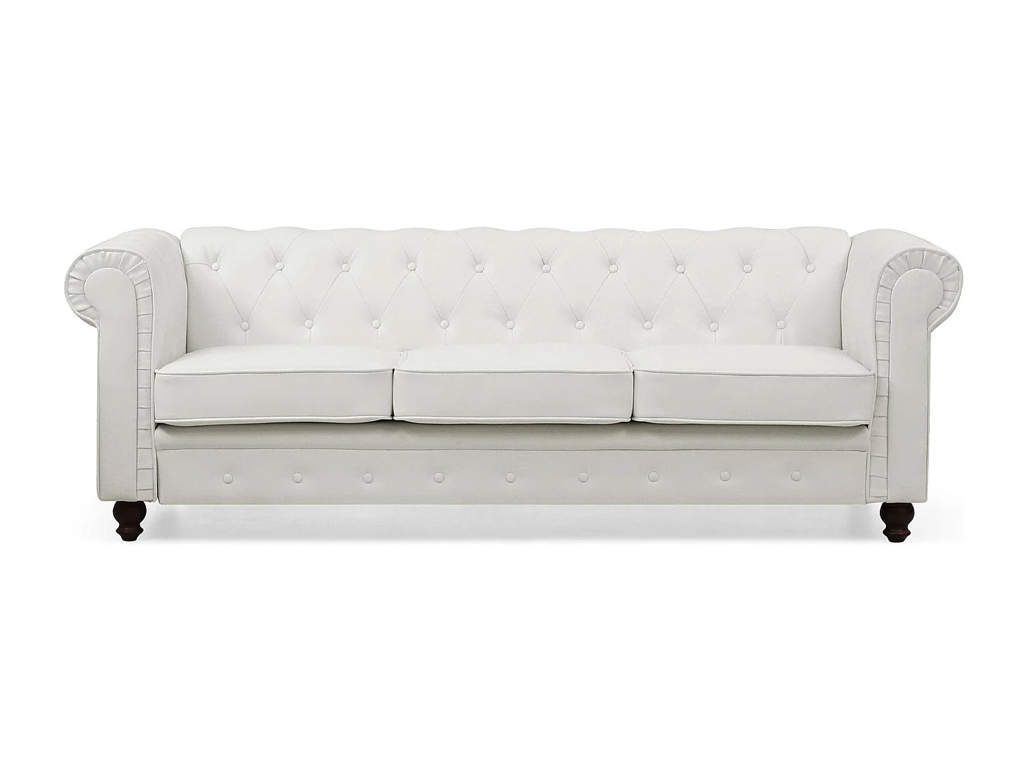 Canapé 3 Places "Chesterfield" 209cm Blanc