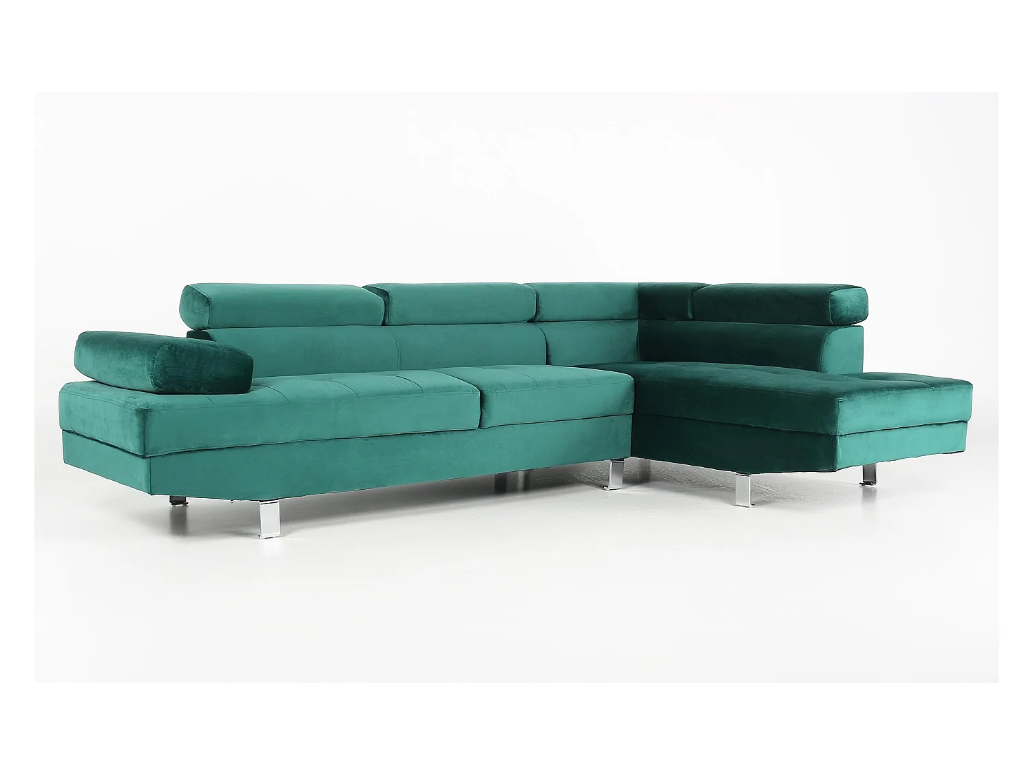 Canapé d'Angle Droit "Têtière" 260cm Vert