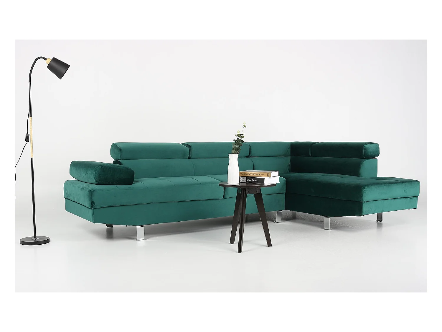 Canapé d'Angle Droit "Têtière" 260cm Vert