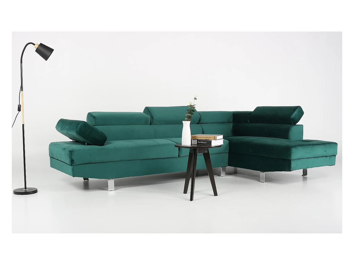 Canapé d'Angle Droit "Têtière" 260cm Vert