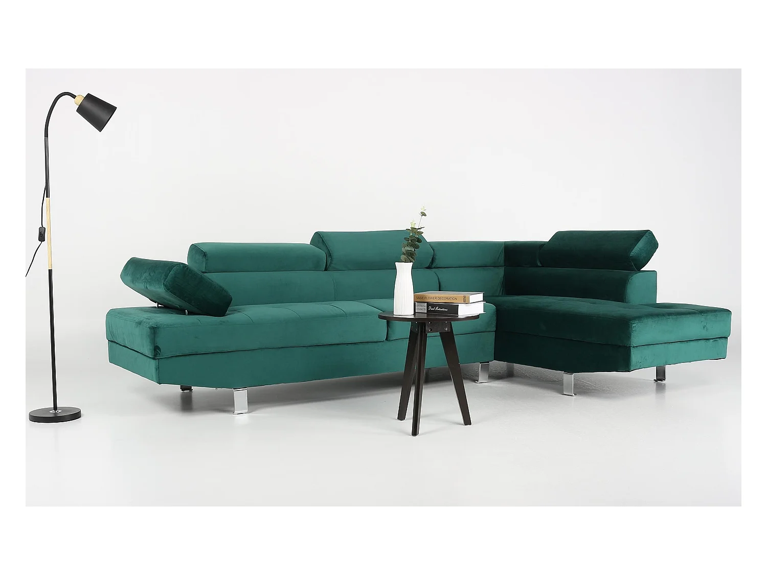 Canapé d'Angle Droit "Têtière" 260cm Vert