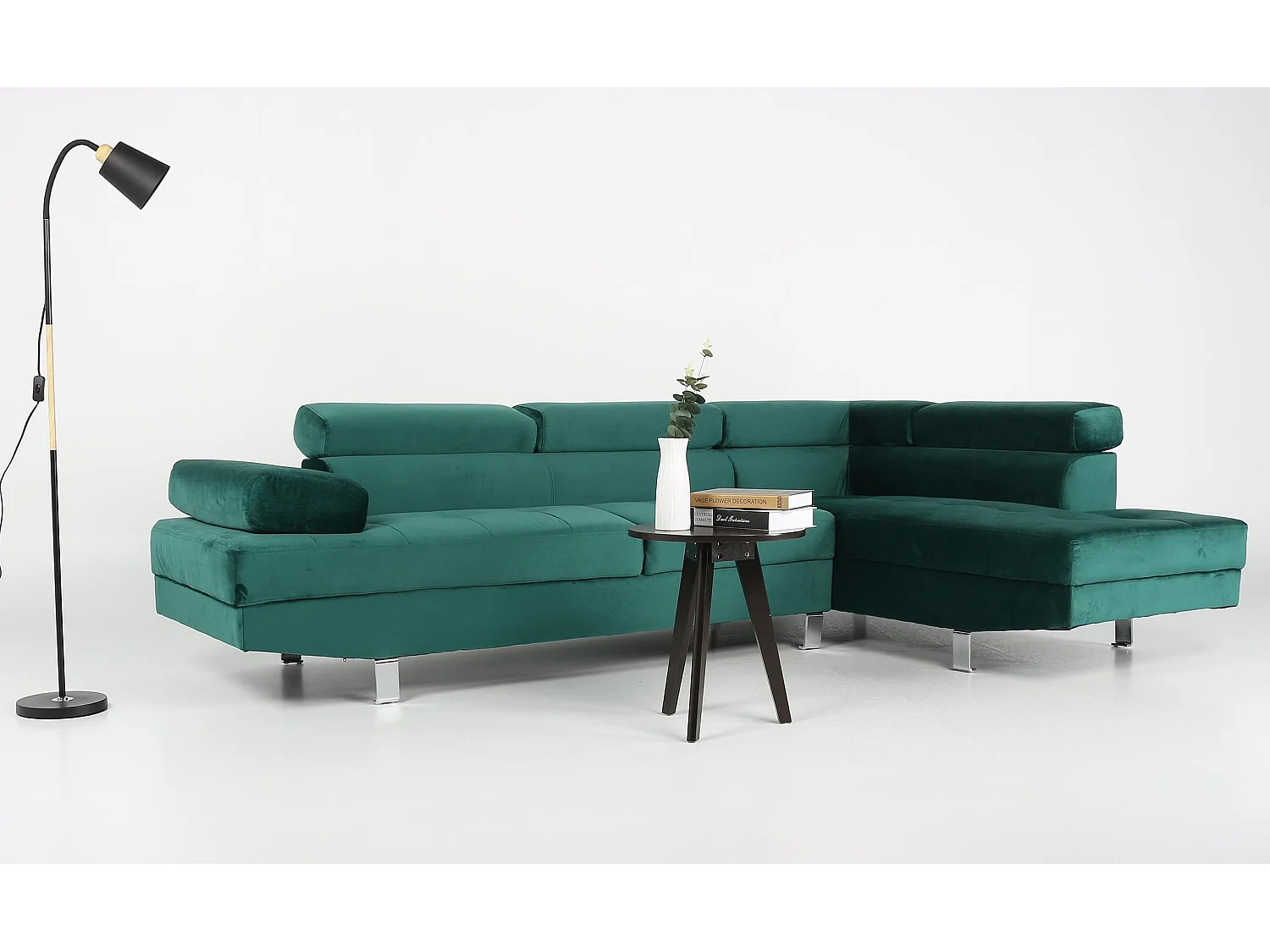 Canapé d'Angle Droit "Têtière" 260cm Vert