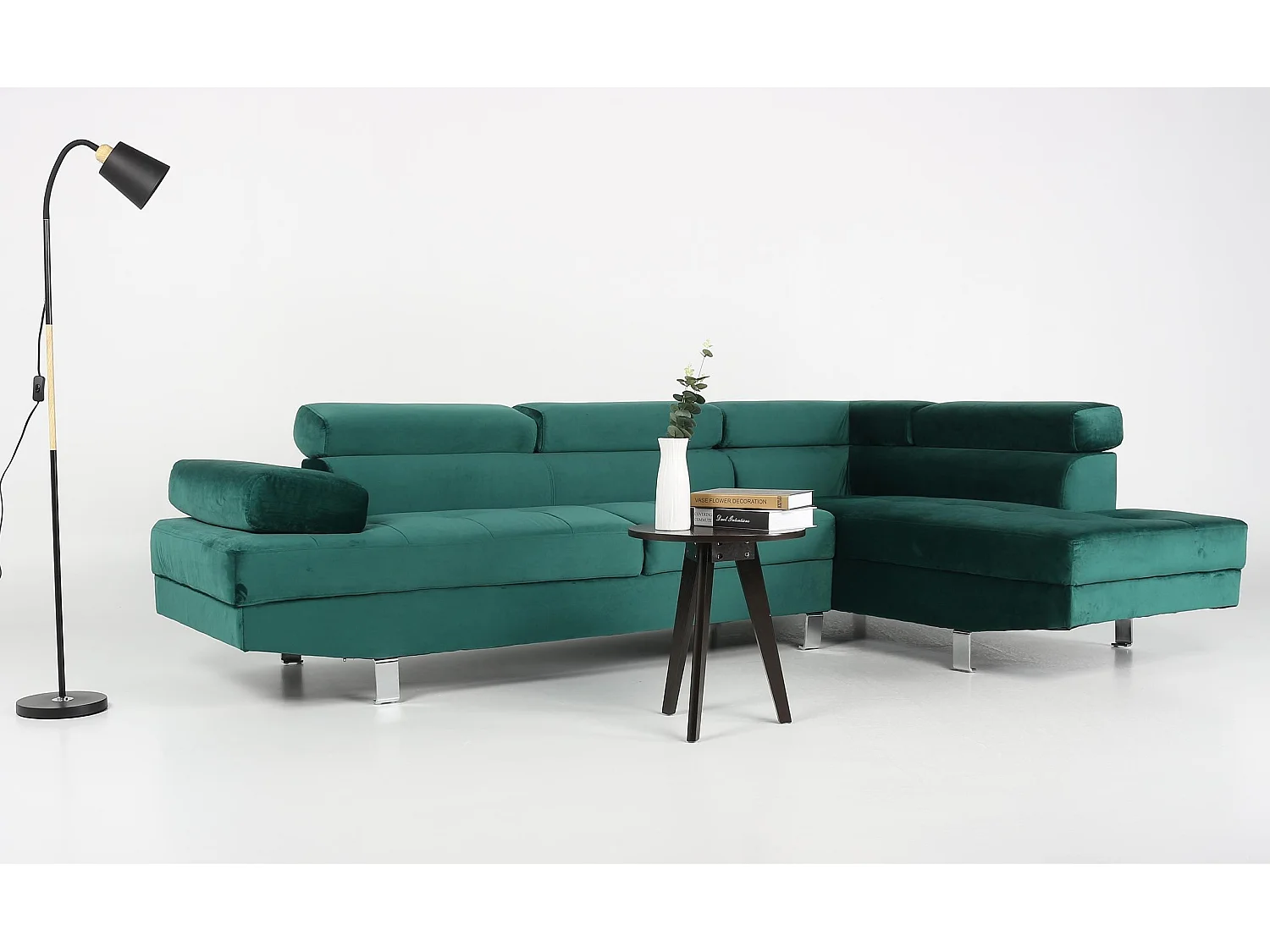 Canapé d'Angle Droit "Têtière" 260cm Vert