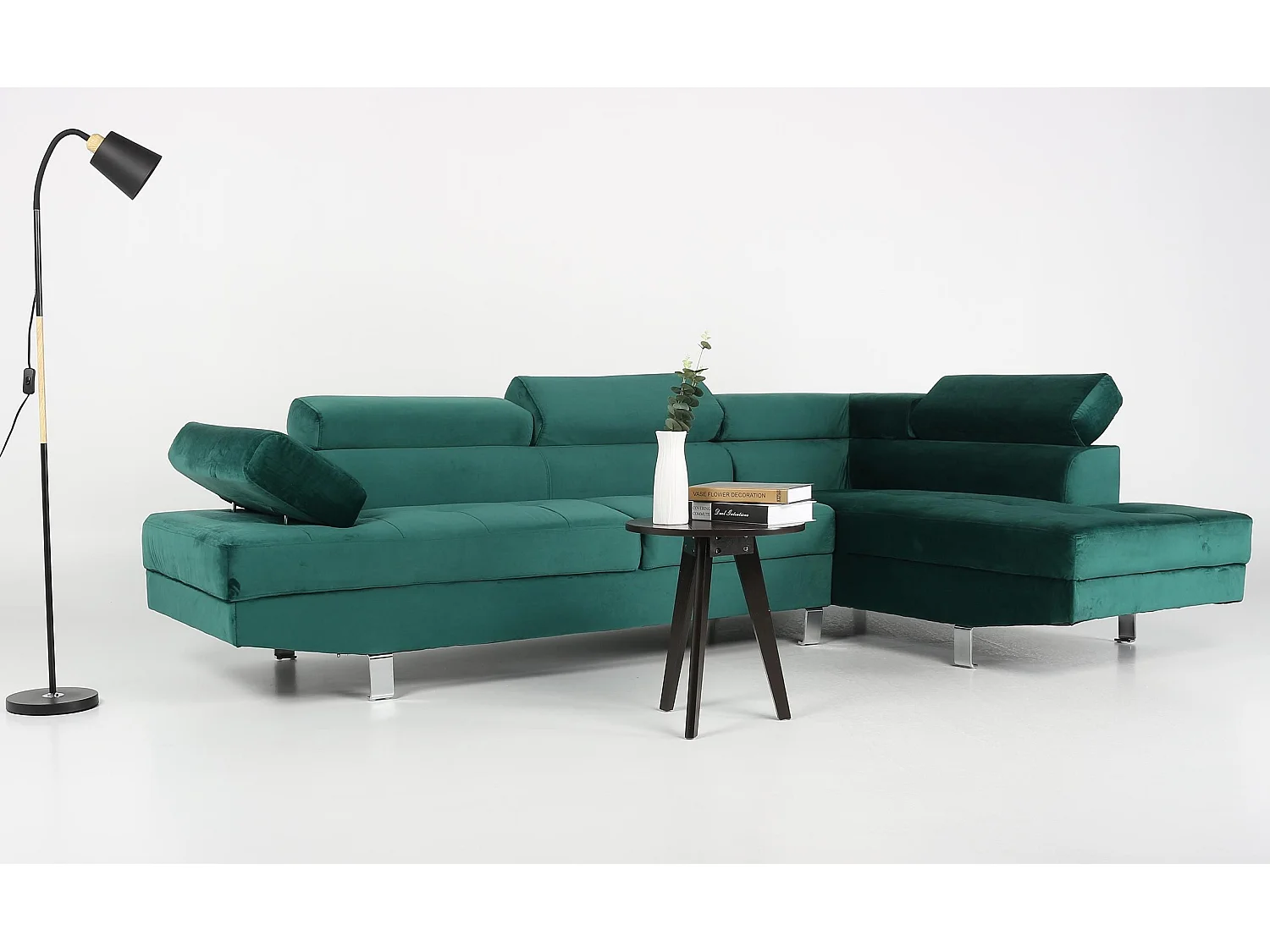 Canapé d'Angle Droit "Têtière" 260cm Vert