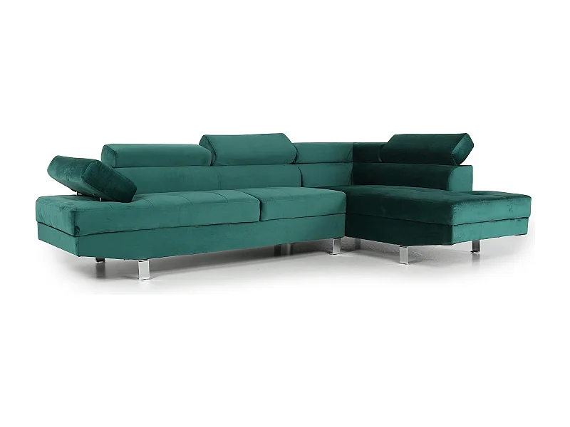 Canapé d'Angle Droit "Têtière" 260cm Vert