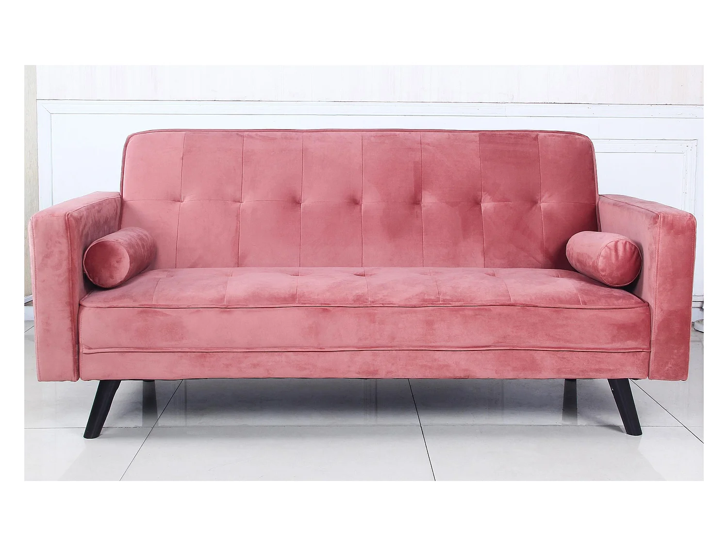 Canapé Convertible 3 Places Scandinave "Navya" Rose