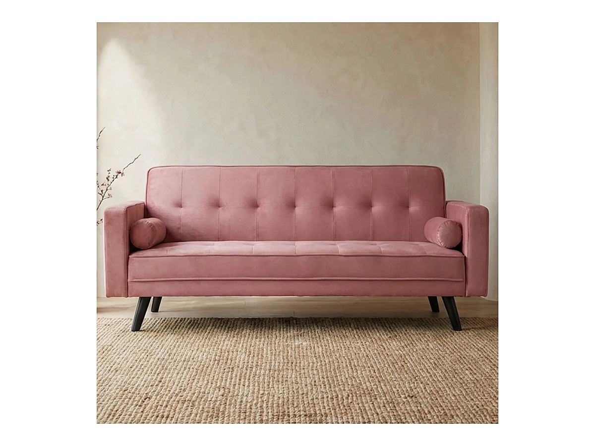 Canapé Convertible 3 Places Scandinave "Navya" Rose