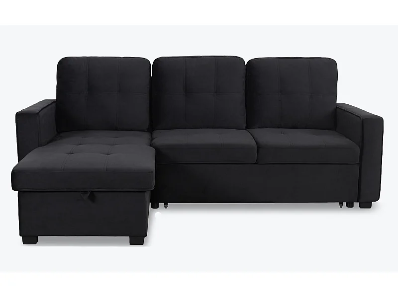 Divano letto angolare moderno Delacroix Velluto Nero