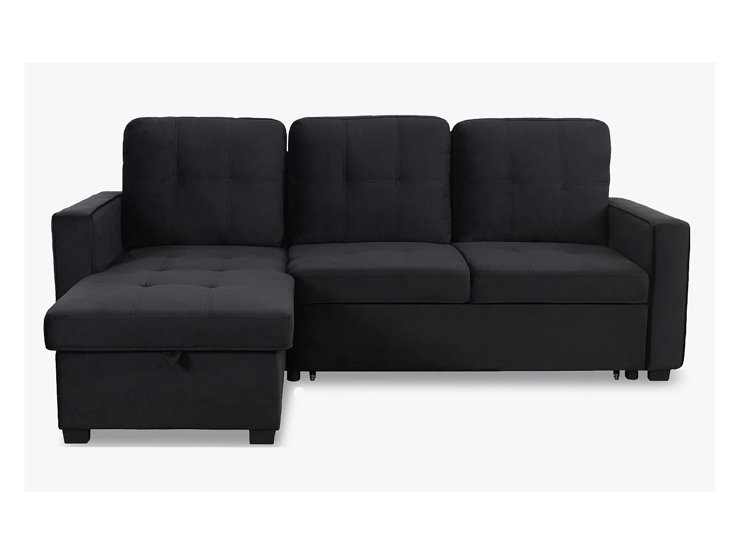 Canapé d'Angle Convertible "Rabano" 230cm Noir