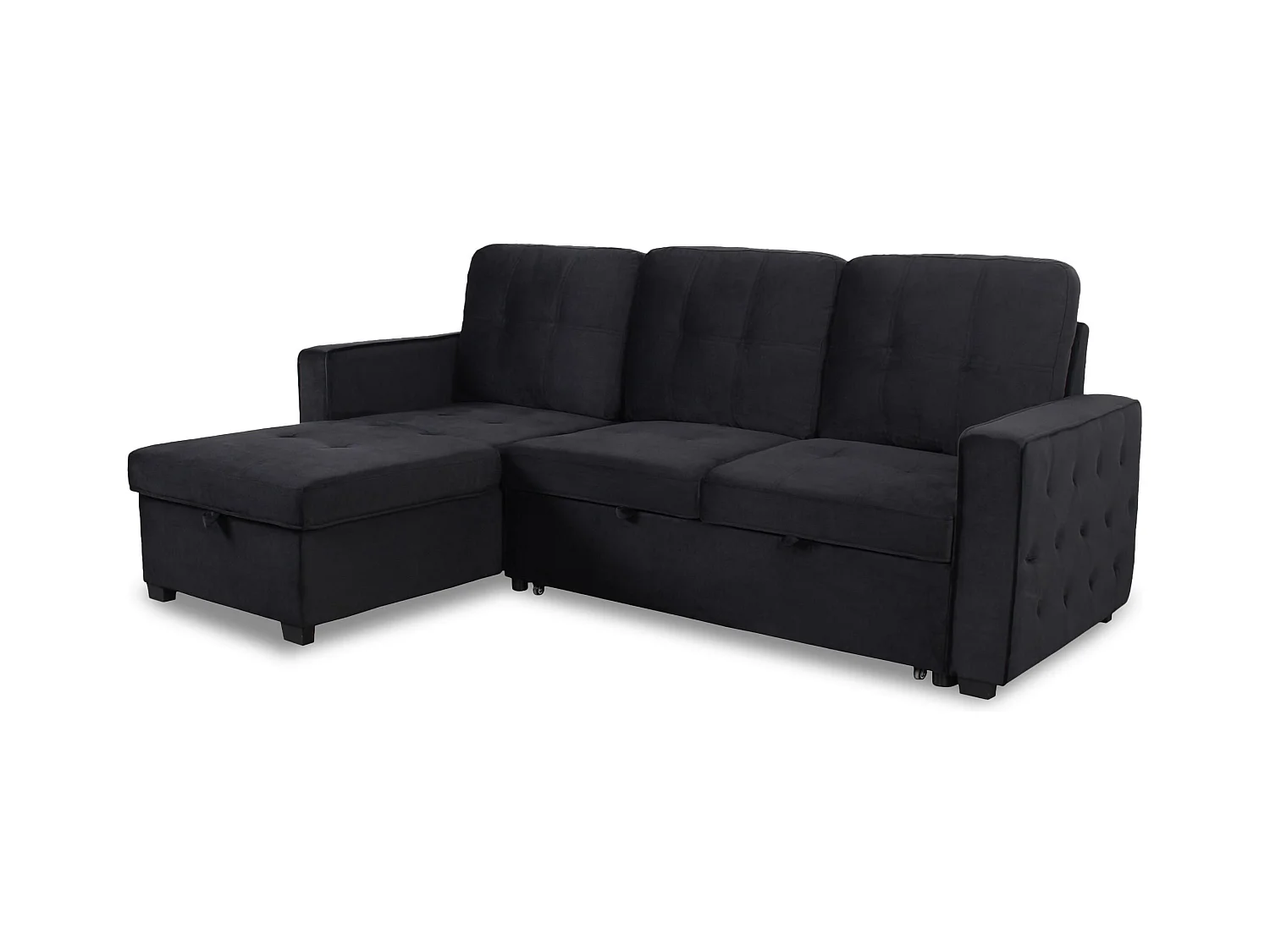 Canapé d'Angle Convertible "Rabano" 230cm Noir