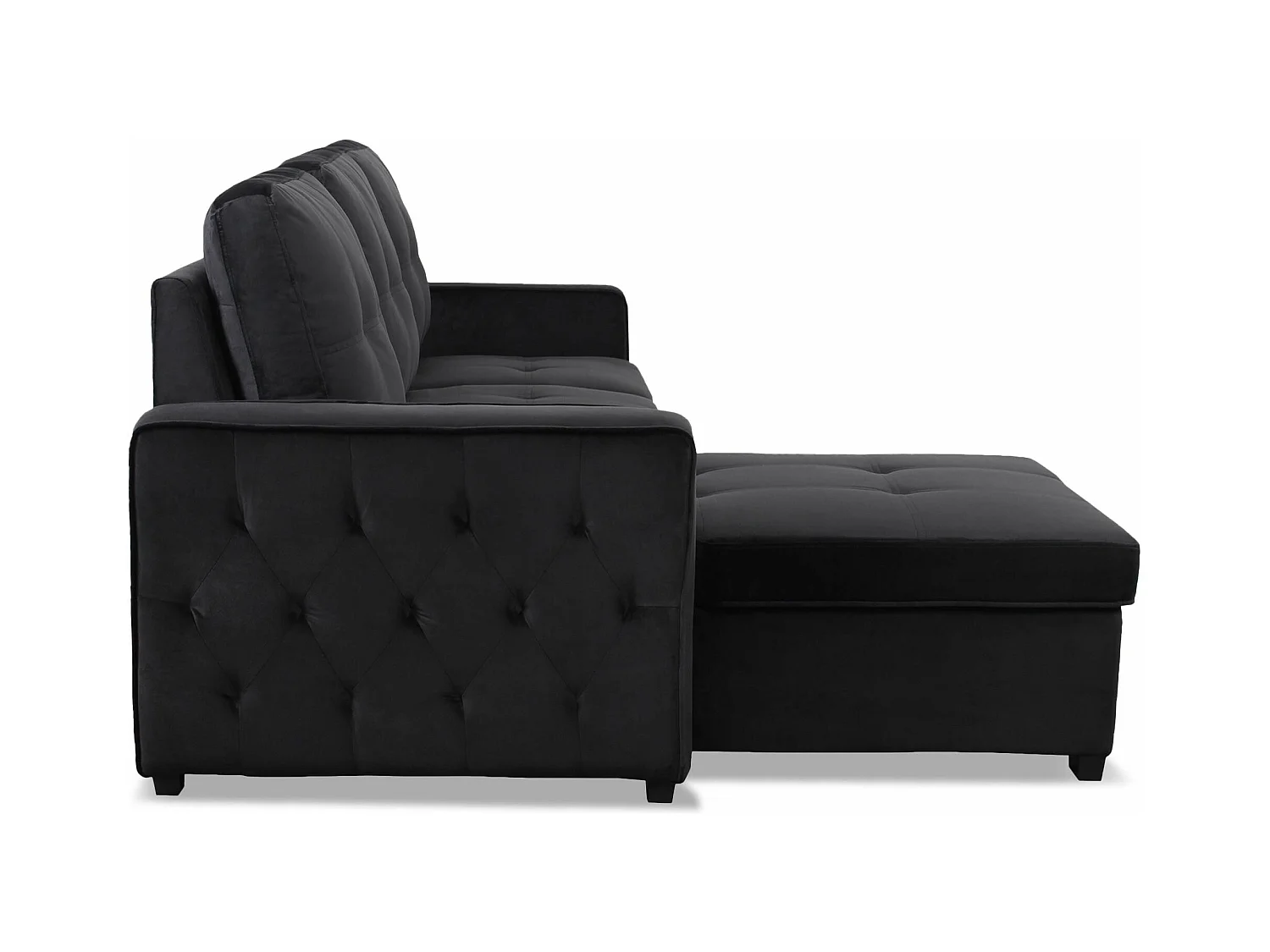 Canapé d'Angle Convertible "Rabano" 230cm Noir