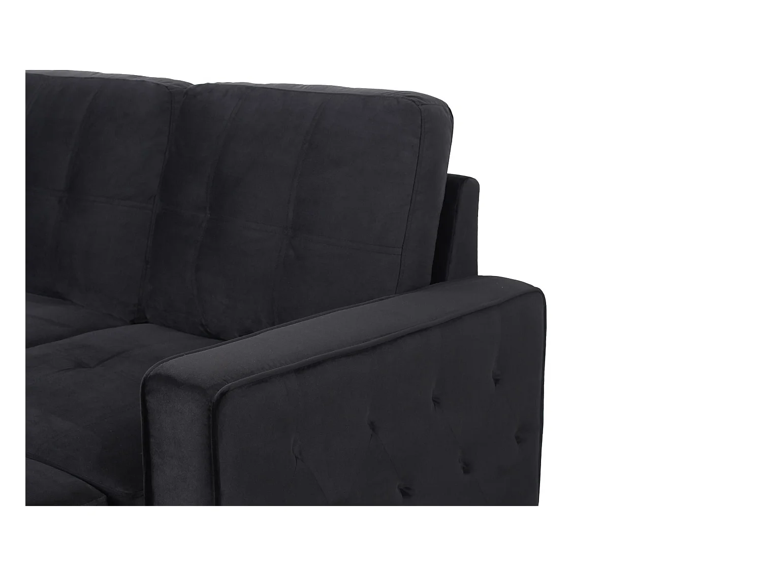 Canapé d'Angle Convertible "Rabano" 230cm Noir