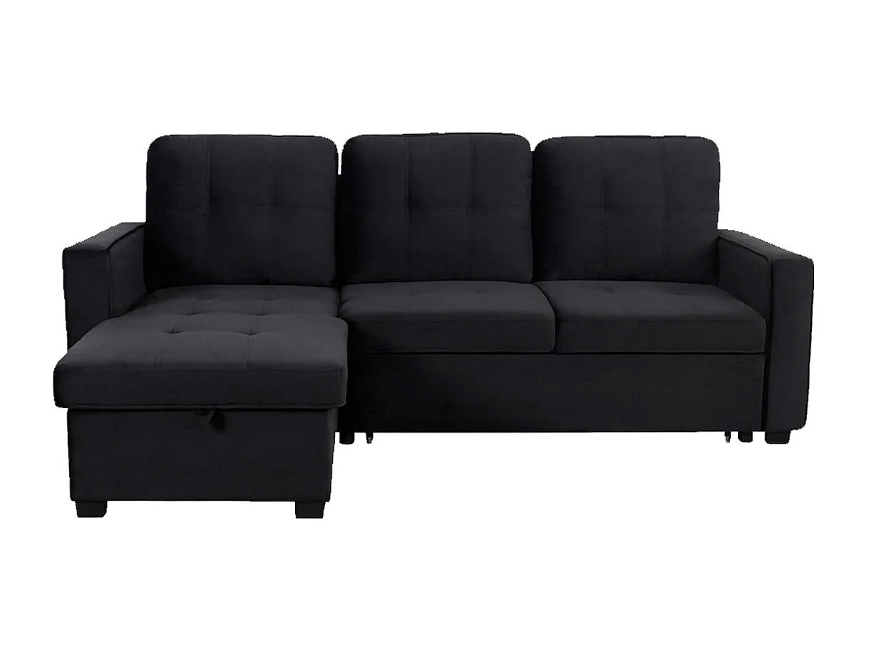 Canapé d'Angle Convertible "Rabano" 230cm Noir