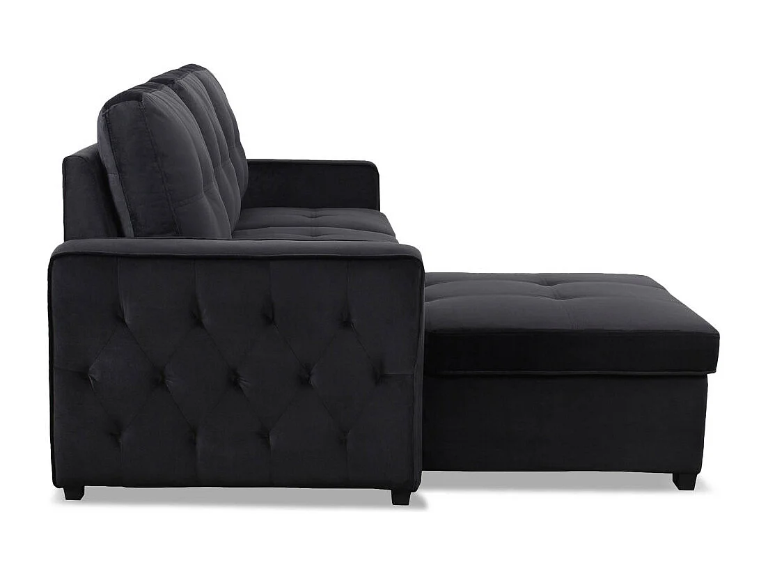 Canapé d'Angle Convertible "Rabano" 230cm Noir