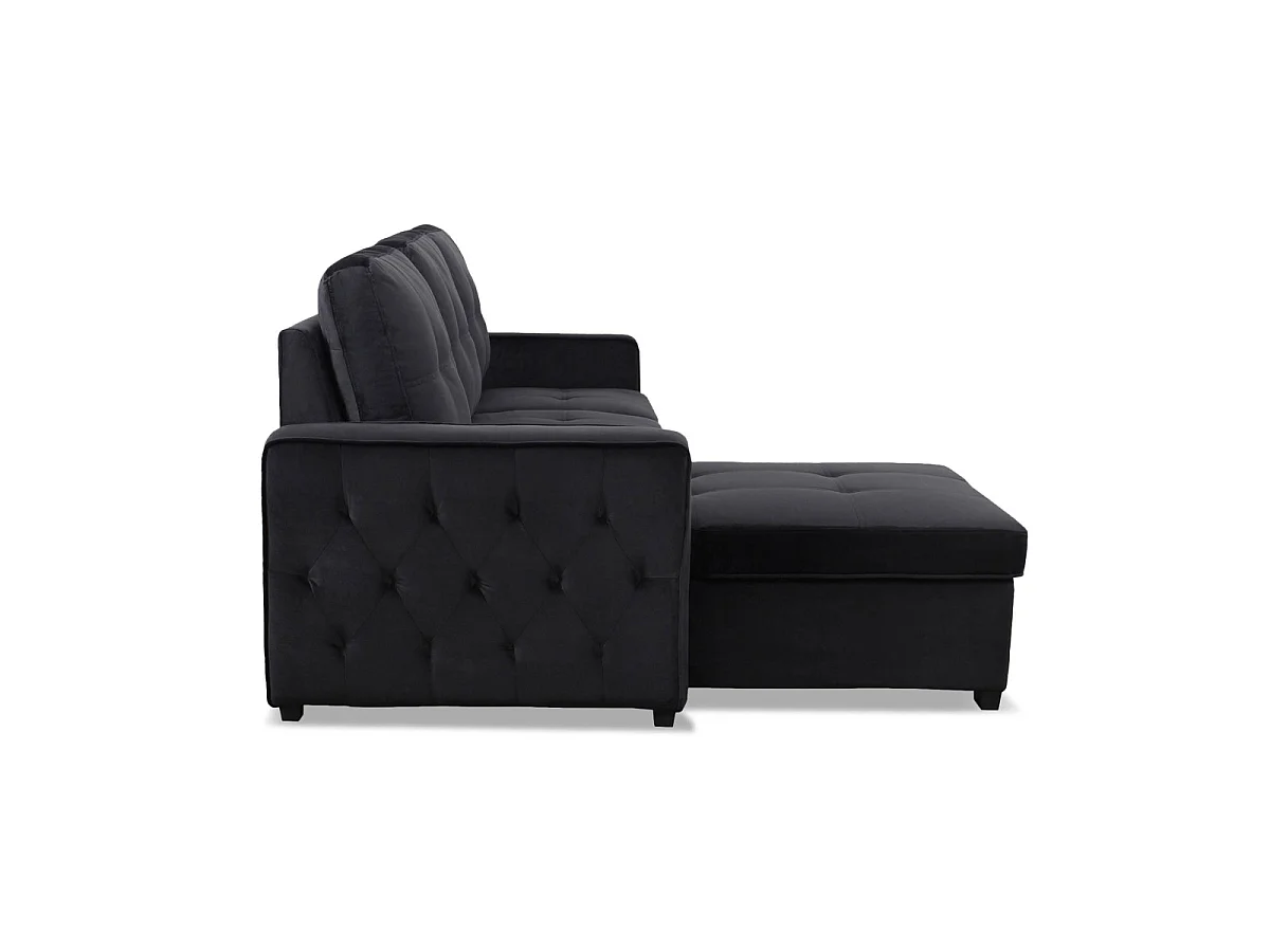 Canapé d'Angle Convertible "Rabano" 230cm Noir
