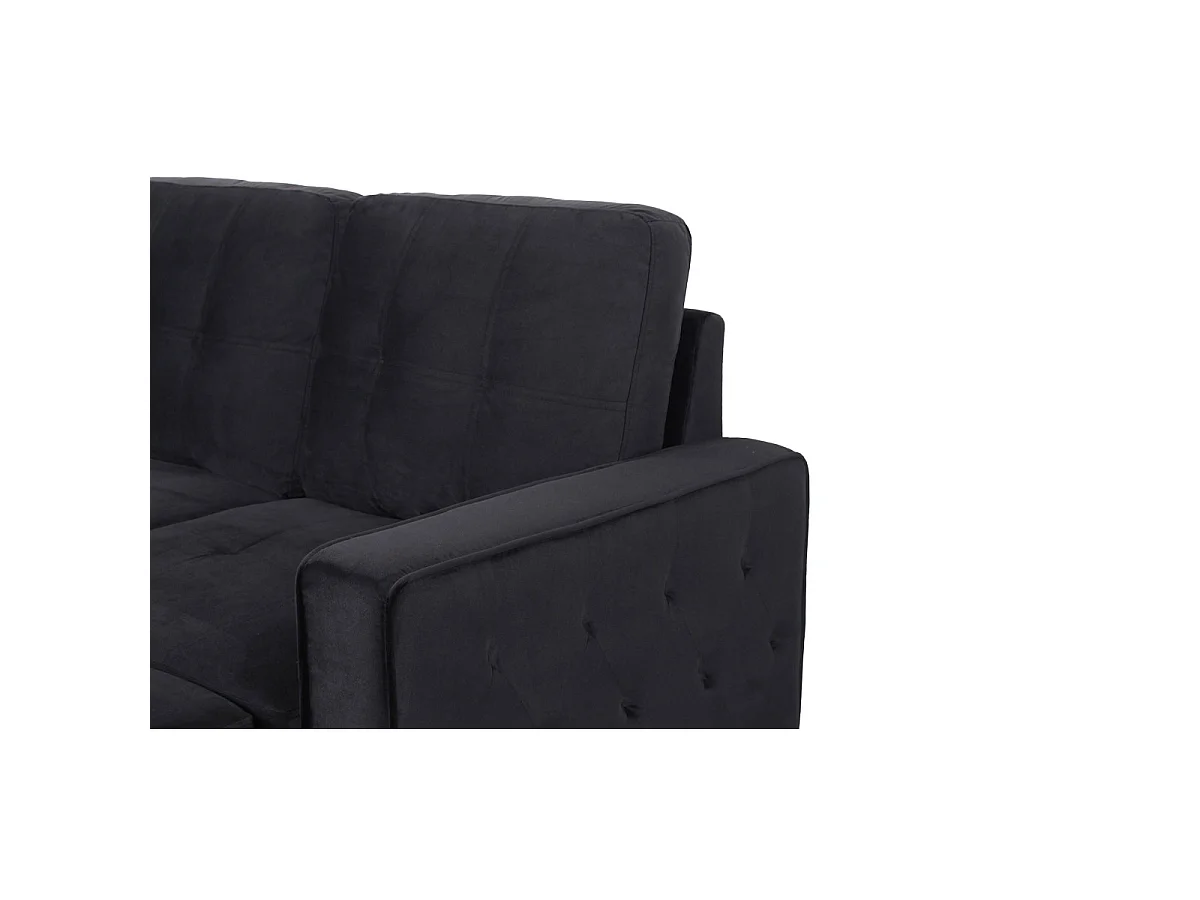 Canapé d'Angle Convertible "Rabano" 230cm Noir