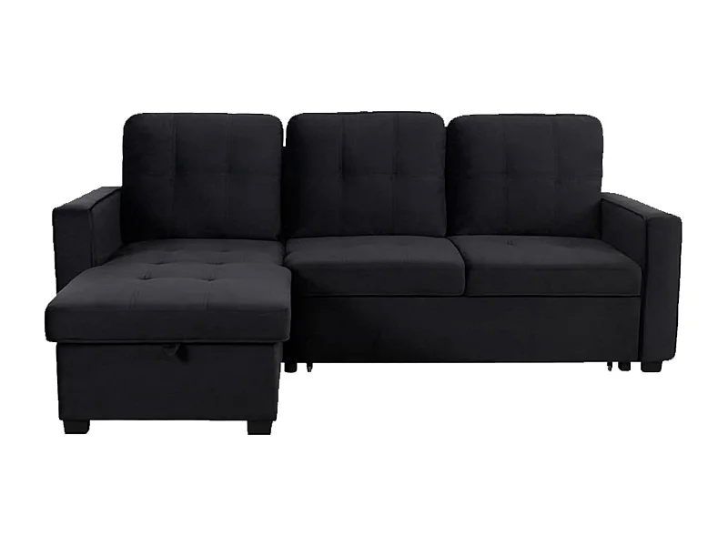 Canapé d'Angle Convertible "Rabano" 230cm Noir