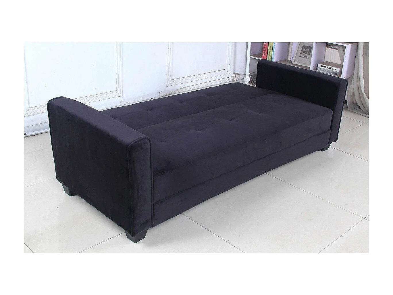 Canapé Convertible 3 Places "Tosello" 200cm Noir