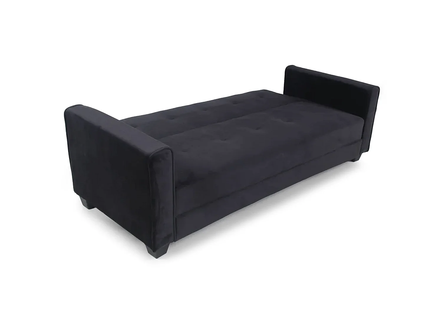 Canapé convertible clic-clac 3 places en velours noir TOSELLO