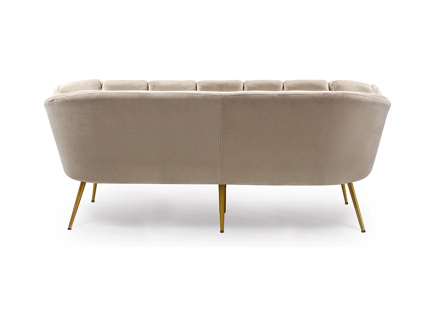 Canapé 3 Places en Velours "Dabren" 185cm Taupe