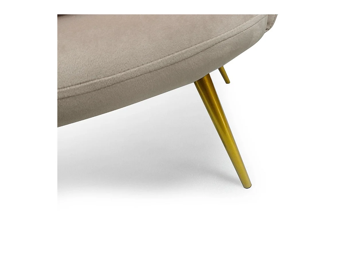 Canapé 3 Places en Velours "Dabren" 185cm Taupe