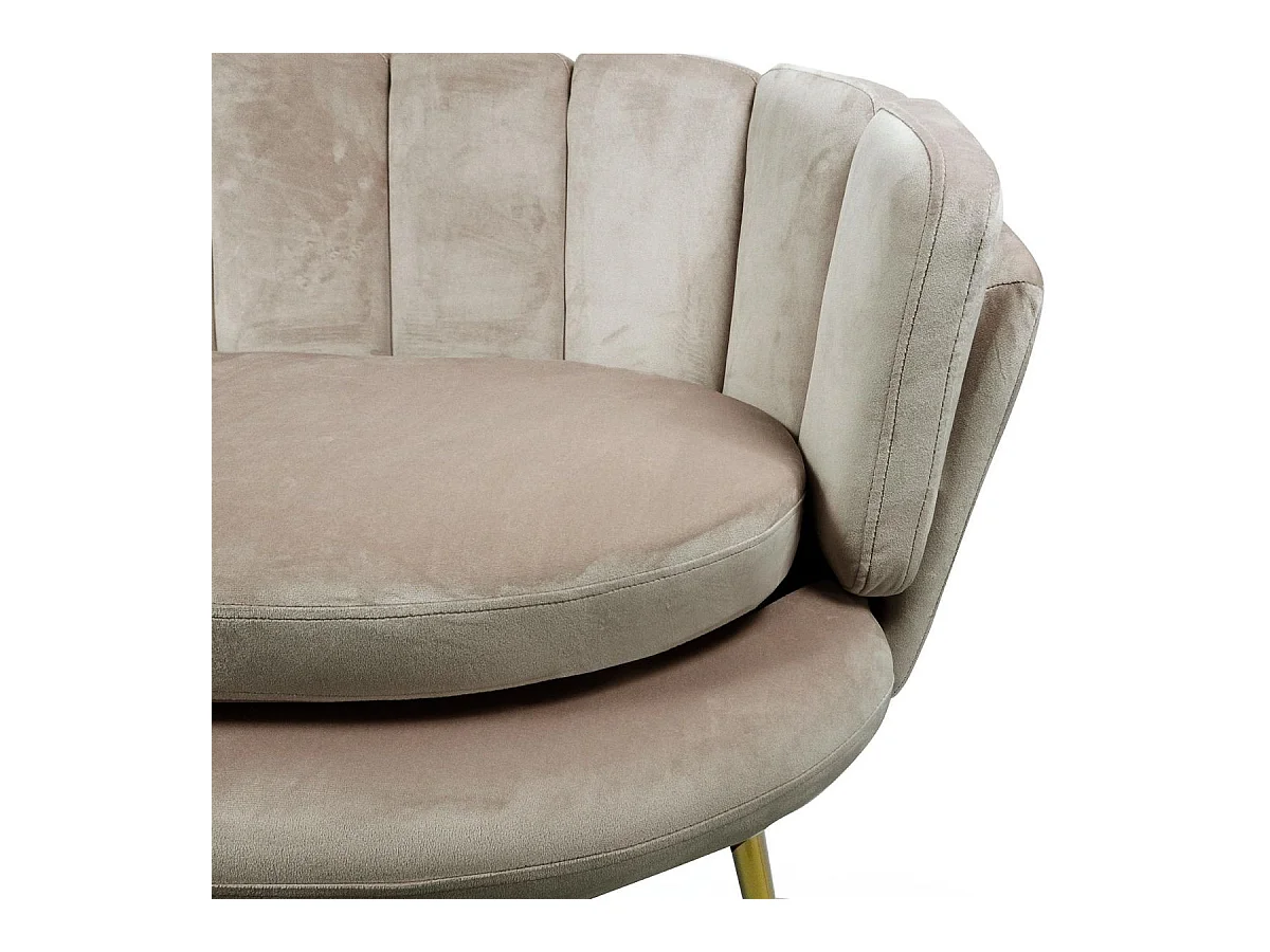 Canapé 3 Places en Velours "Dabren" 185cm Taupe