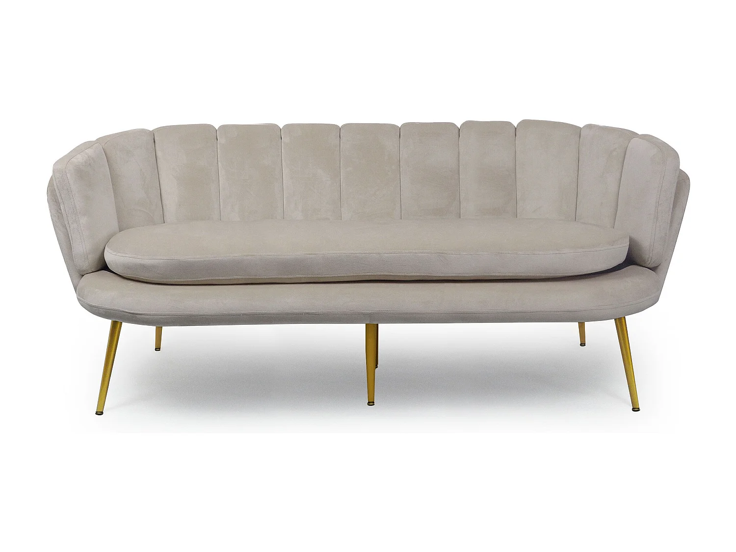 Canapé 3 Places en Velours "Dabren" 185cm Taupe