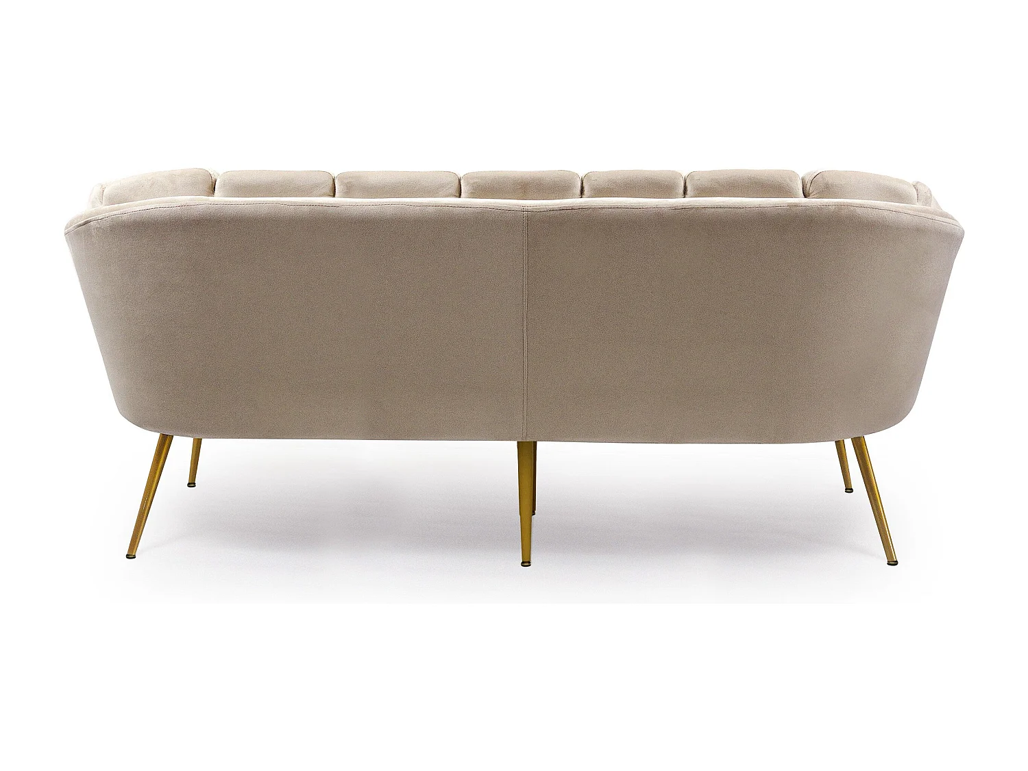 Canapé 3 Places en Velours "Dabren" 185cm Taupe