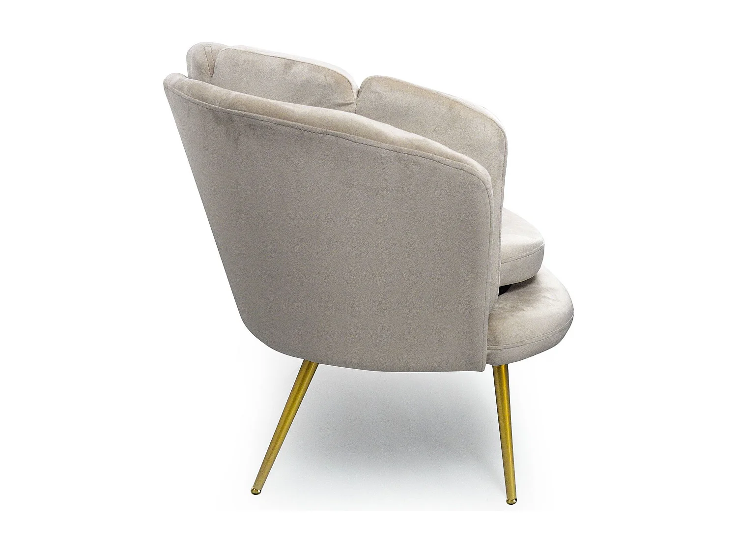 Canapé 3 Places en Velours "Dabren" 185cm Taupe