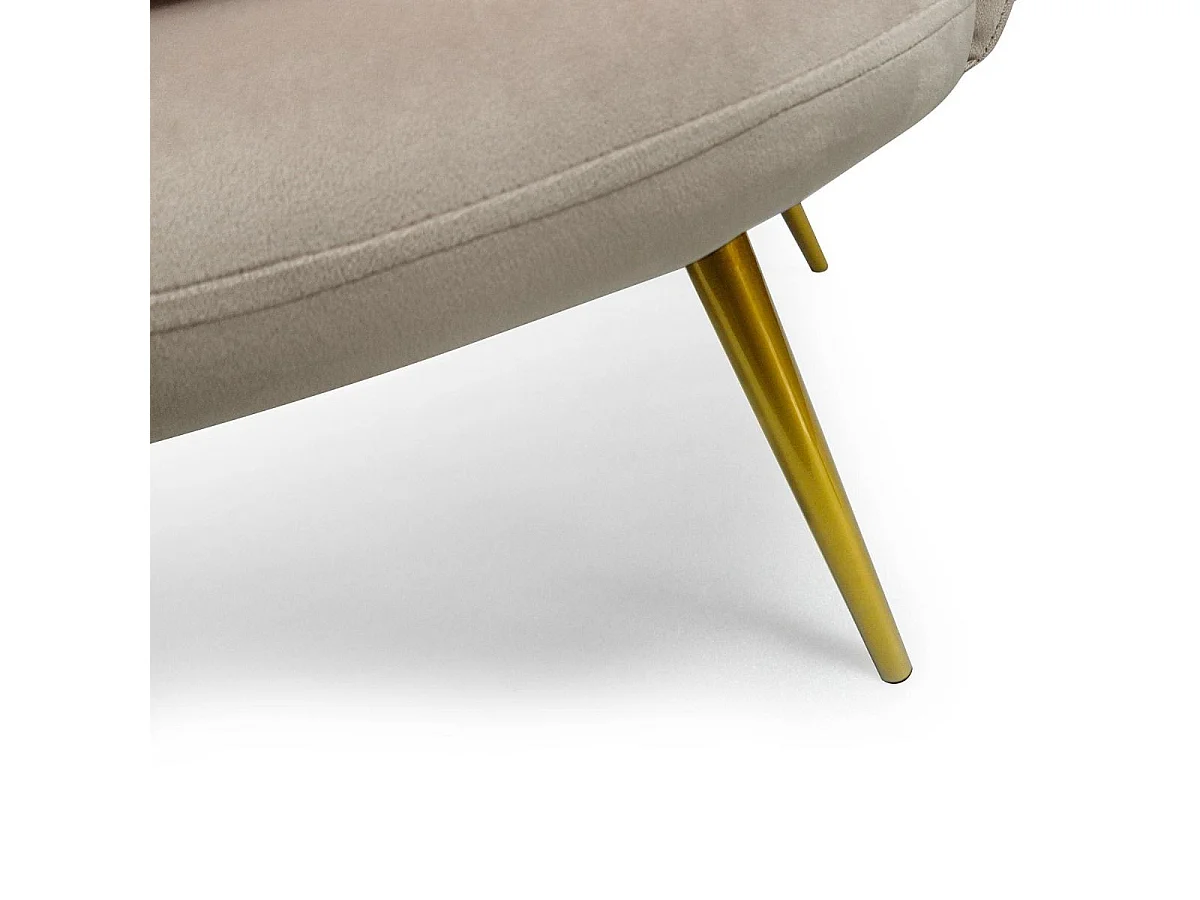 Canapé 3 Places en Velours "Dabren" 185cm Taupe