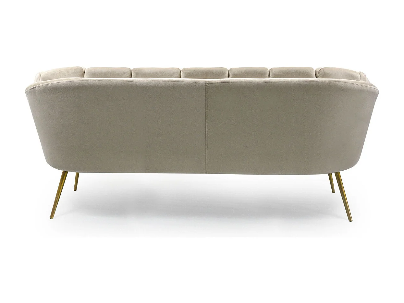 Canapé 3 Places en Velours "Dabren" 185cm Taupe