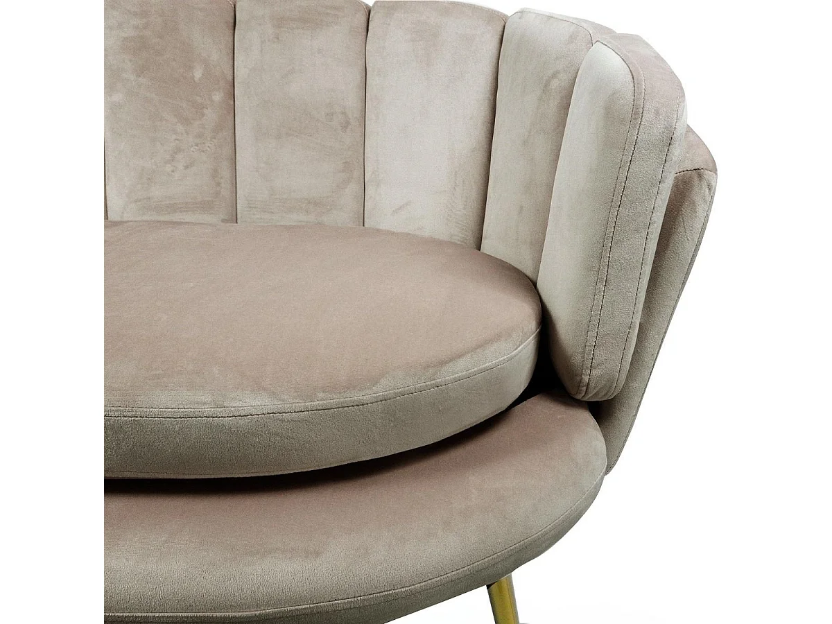 Canapé 3 Places en Velours "Dabren" 185cm Taupe