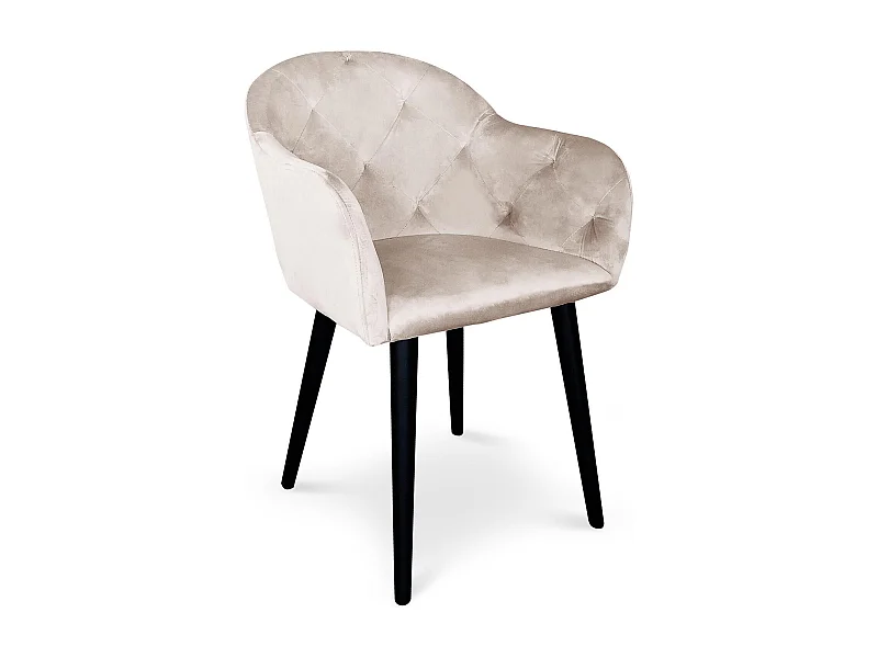 Fauteuil Design en Velours "Glany" 81cm Beige