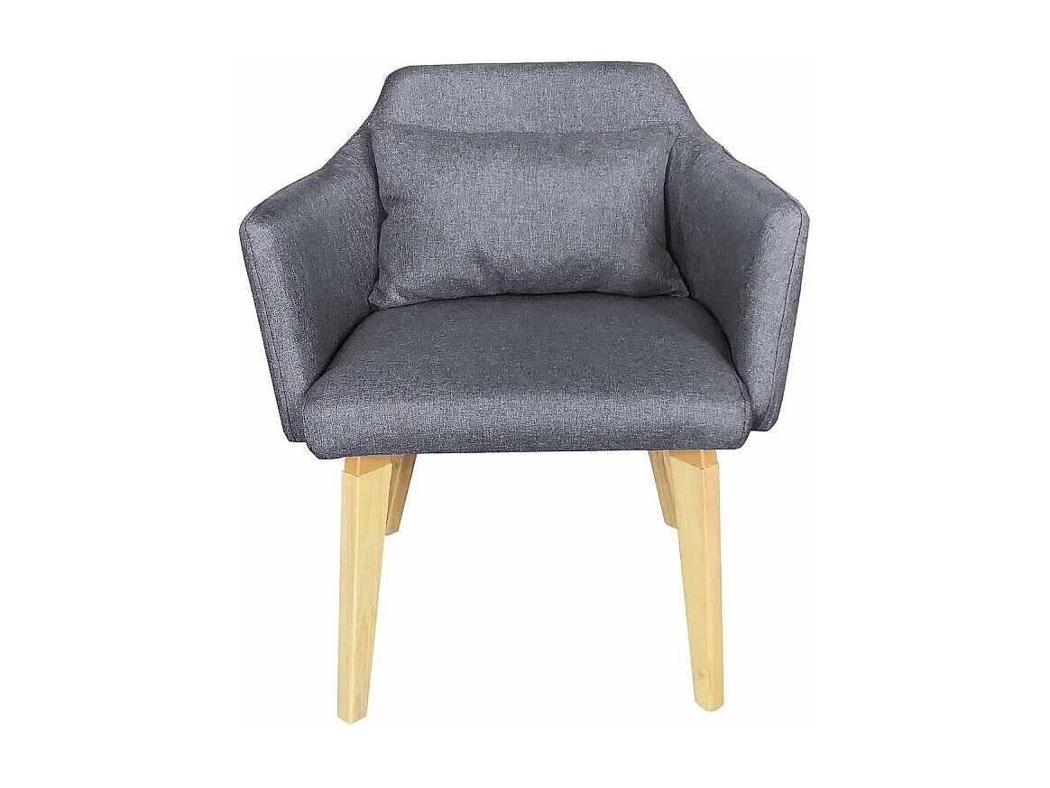 Fauteuil Scandinave Tissu "Mogal" 82cm Gris Foncé
